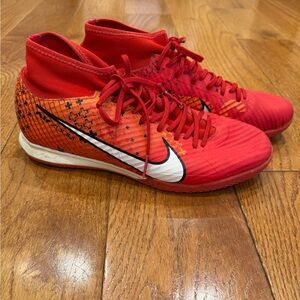 Nike men's Red and Orange indoor soccer shoes